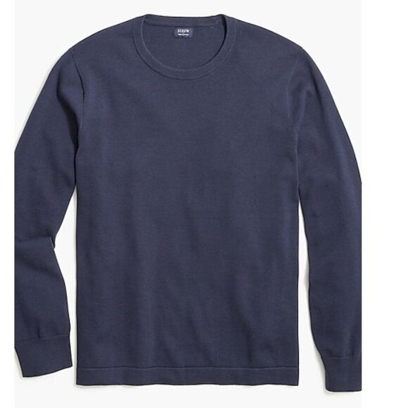 J. Crew Factory AZ229 Navy Cotton Crewneck Sweater size medium NWT - Picture 4 of 9